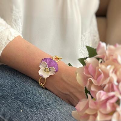 4 Bracciale Artigianale Con Viola Del Pensiero